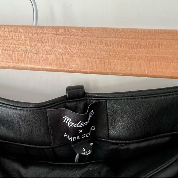 NWT Madewell x Aimee Song Slim Tapered Pants in Faux Leather - Picture 10 of 11